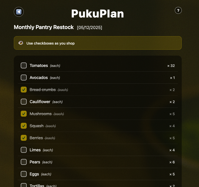 Smart Shopping Lists